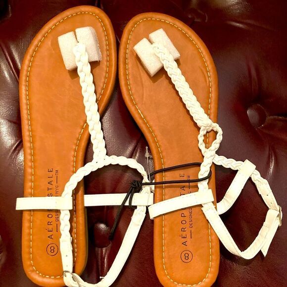 WHITE AEROPOSTALE SANDALS / sz: 8 / NWT - Picture 1 of 5
